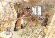 Carl Larsson In the Carpenter Shop oil painting artist